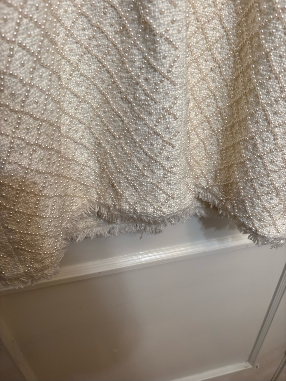 BHLDN Ella V-Neck Pearl Tweed Mini Dress - Picture 7 of 8